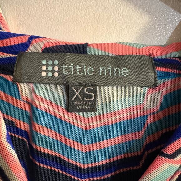 Title Nine Hoodie Long Sleeve Blue Wavy Strip Airess Amphib Tunic Cover up XS - Picture 7 of 9